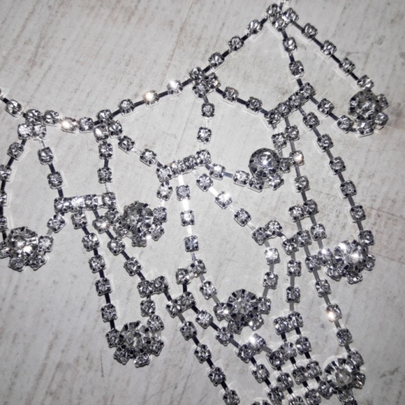 PAIR Rhinestone Crystal Bare Foot Sandal Anklet - Picture 2 of 5